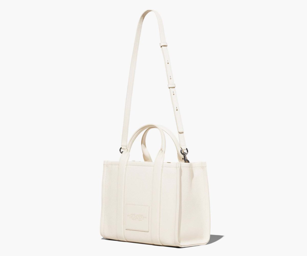 Marc Jacobs Leather Medium Tote Bag The Tote Bag Cotton/Silver | NVY501926