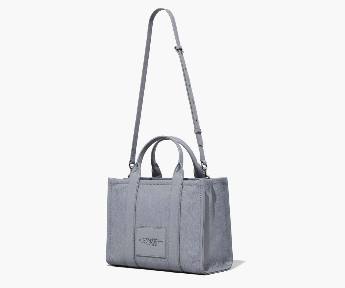 Marc Jacobs Leather Medium Tote Bag The Tote Bag Wolf Grey | PDQ289530