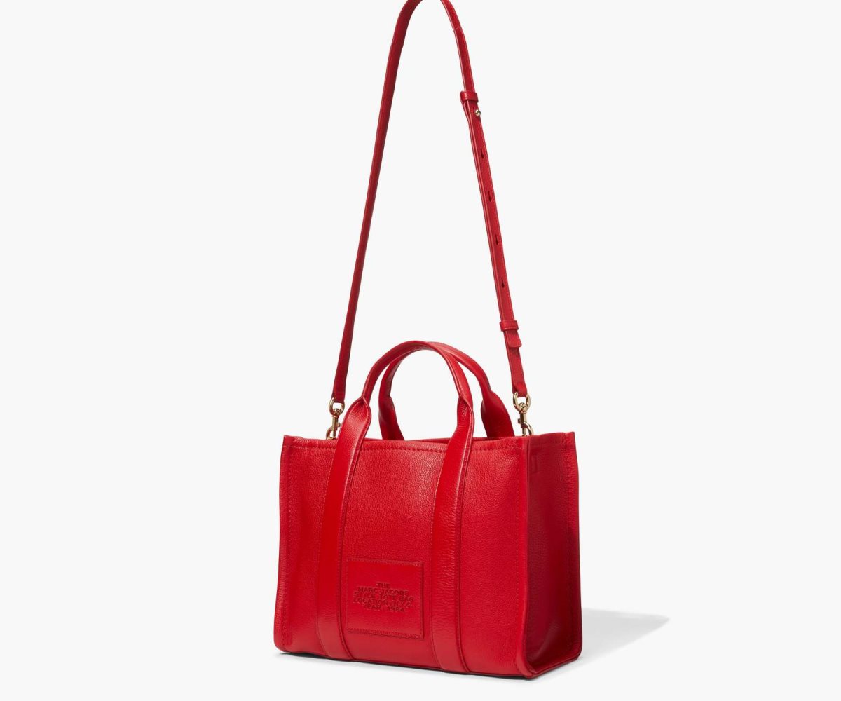 Marc Jacobs Leather Medium Tote Bag The Tote Bag True Red | WCV913402