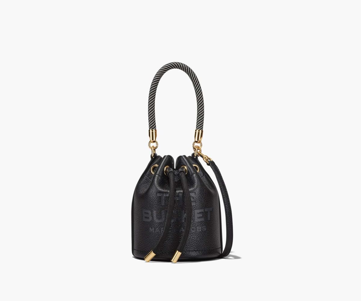 Marc Jacobs Leather Micro Bucket Bag Bucket Bag Black | MGU832197