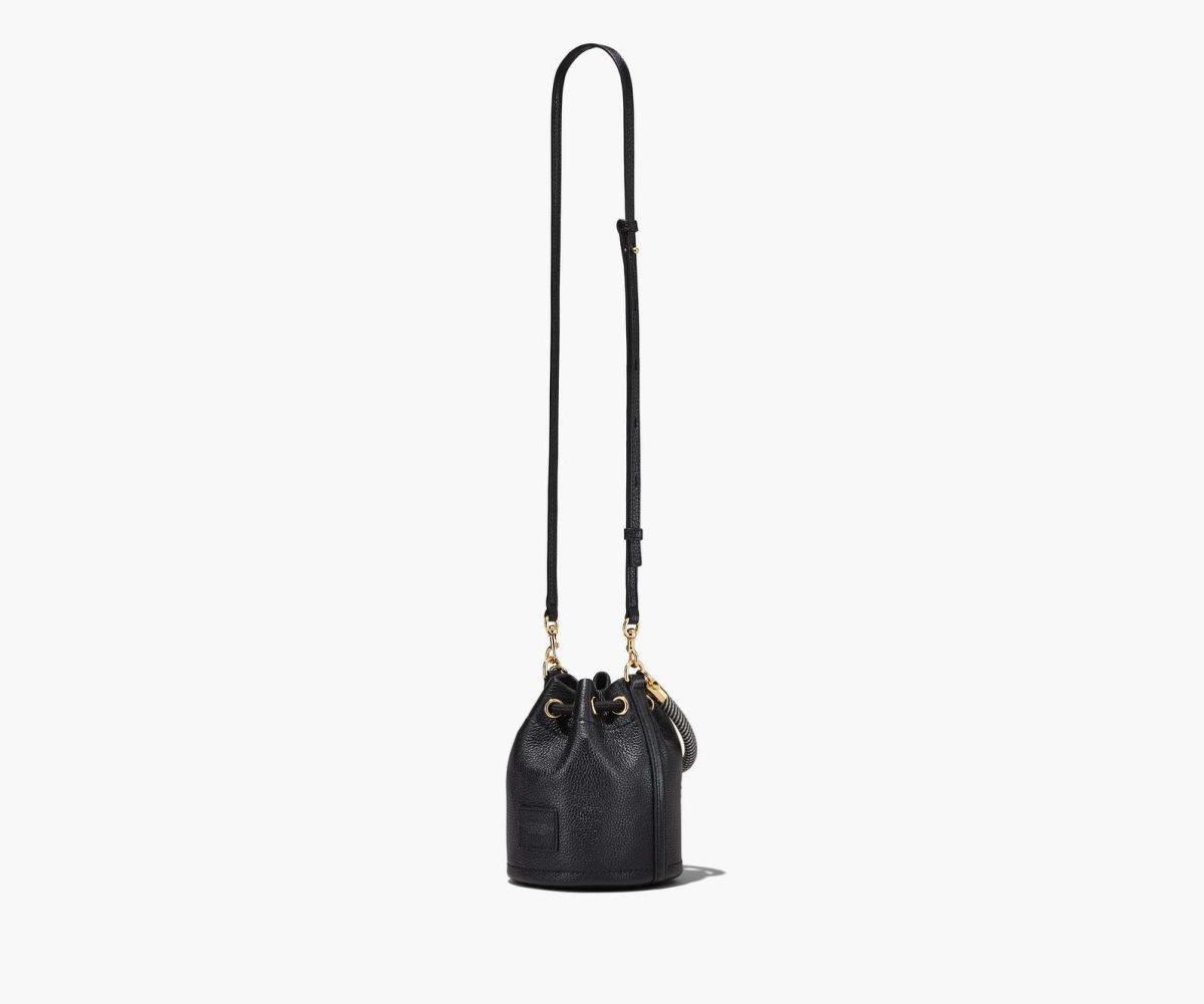 Marc Jacobs Leather Micro Bucket Bag Bucket Bag Black | MGU832197