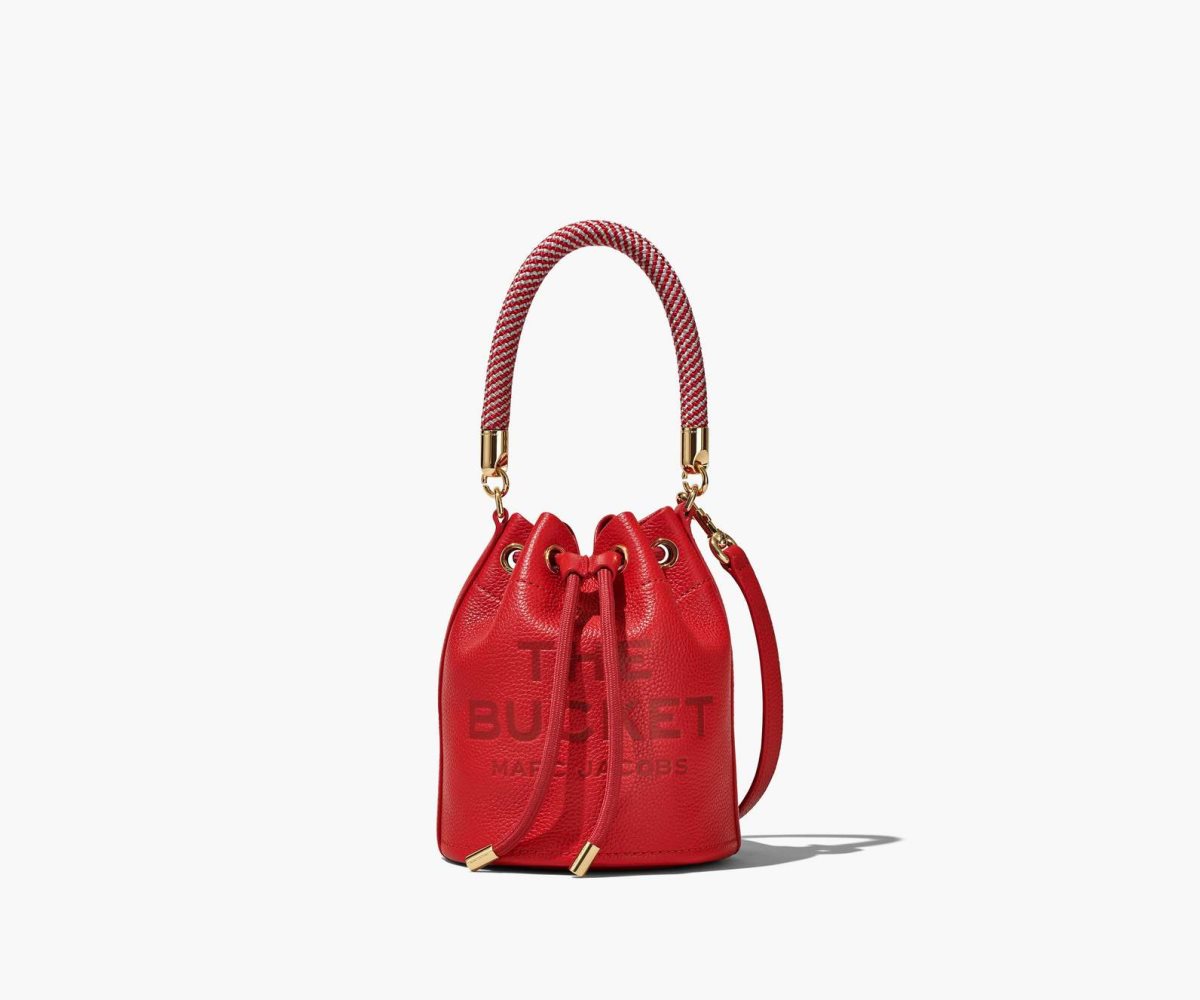 Marc Jacobs Leather Micro Bucket Bag Bucket Bag True Red | YHR935042