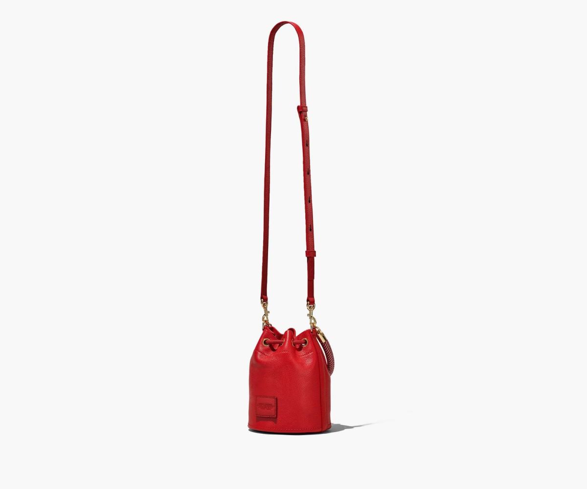 Marc Jacobs Leather Micro Bucket Bag Bucket Bag True Red | YHR935042