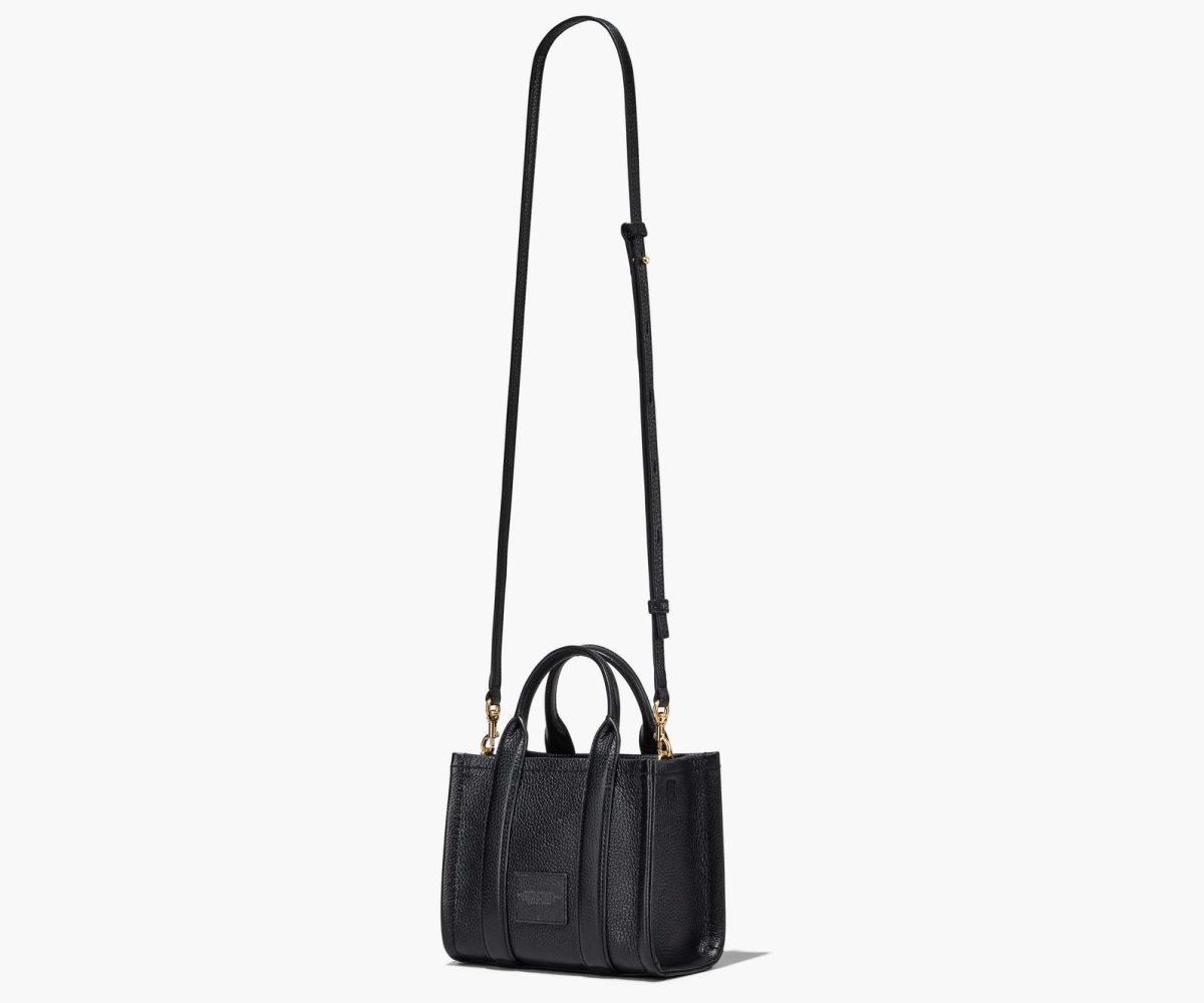 Marc Jacobs Leather Micro Tote Bag The Tote Bag Black | QSW729806