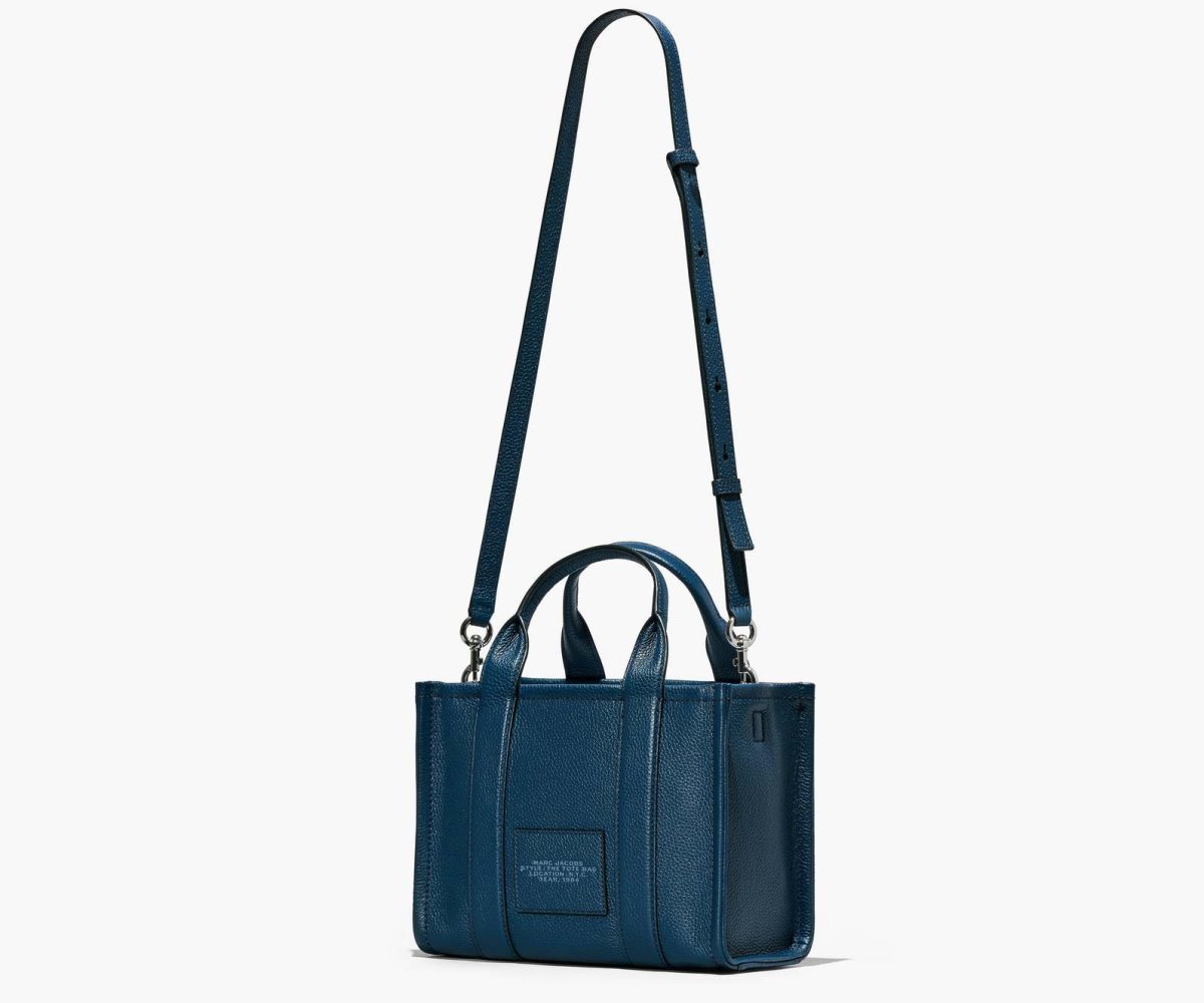 Marc Jacobs Leather Mini Tote Bag The Tote Bag Blue Sea | FLC980351