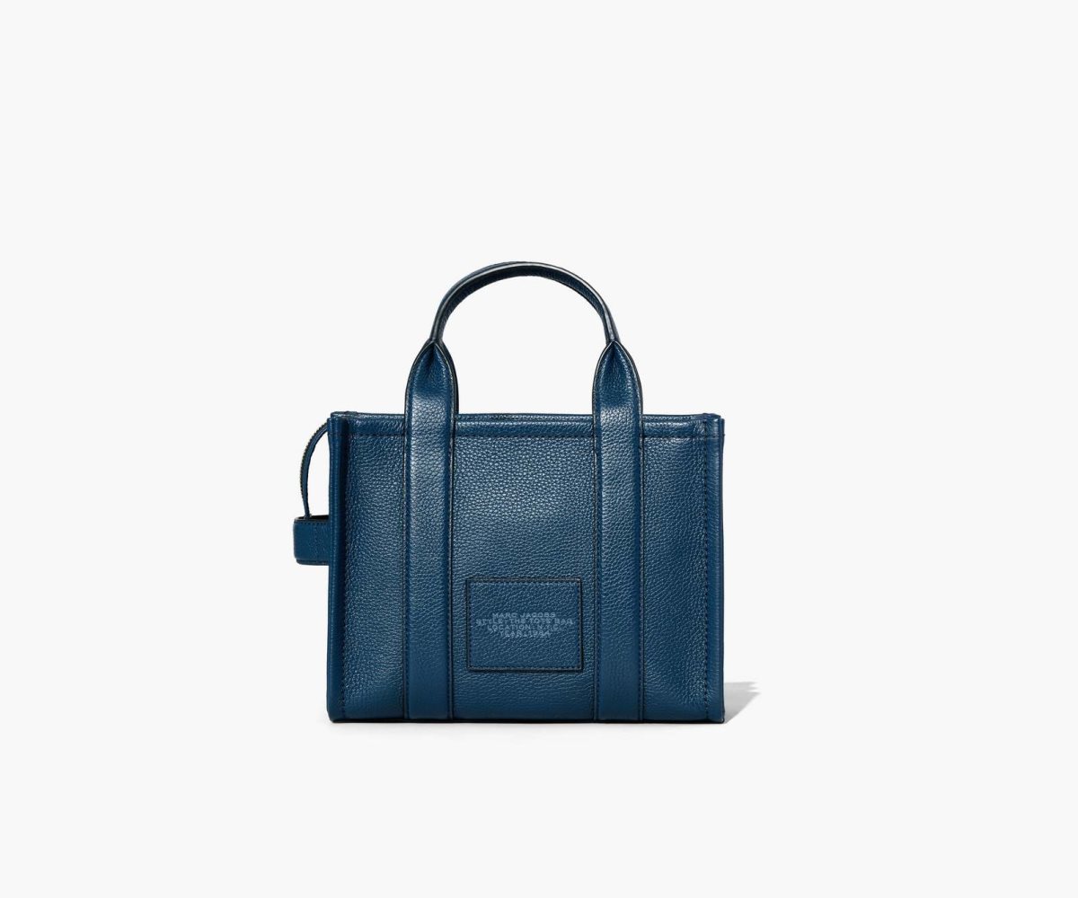 Marc Jacobs Leather Mini Tote Bag The Tote Bag Blue Sea | FLC980351