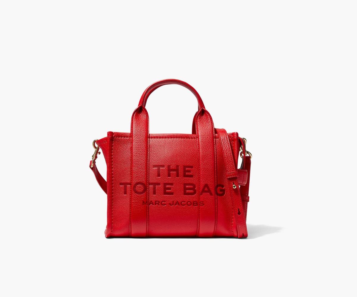 Marc Jacobs Leather Mini Tote Bag The Tote Bag True Red | FNB497516