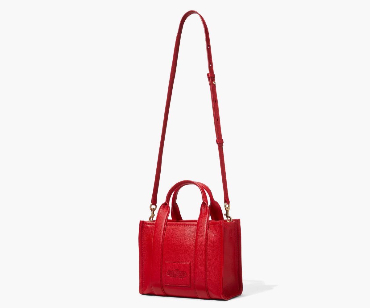 Marc Jacobs Leather Mini Tote Bag The Tote Bag True Red | FNB497516