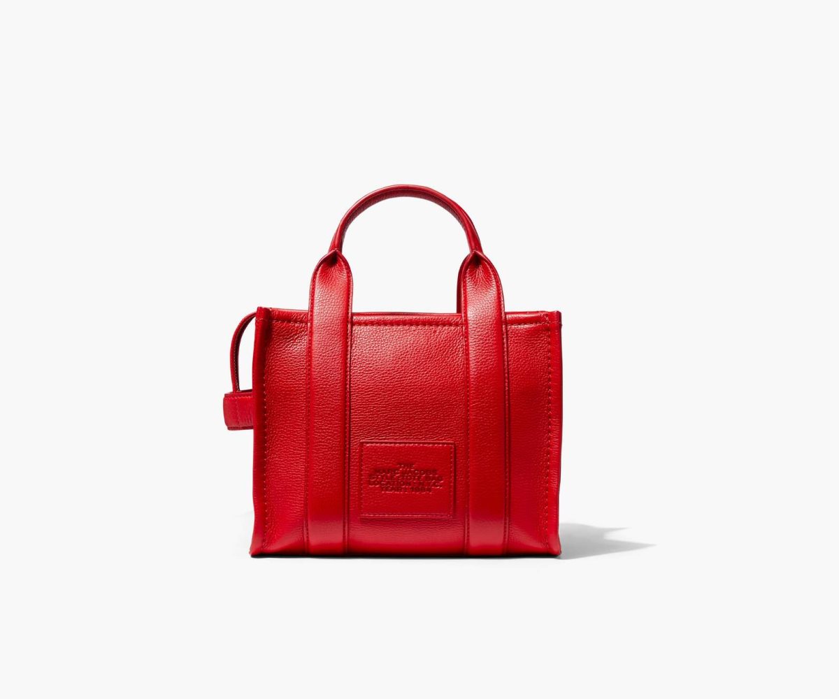 Marc Jacobs Leather Mini Tote Bag The Tote Bag True Red | FNB497516