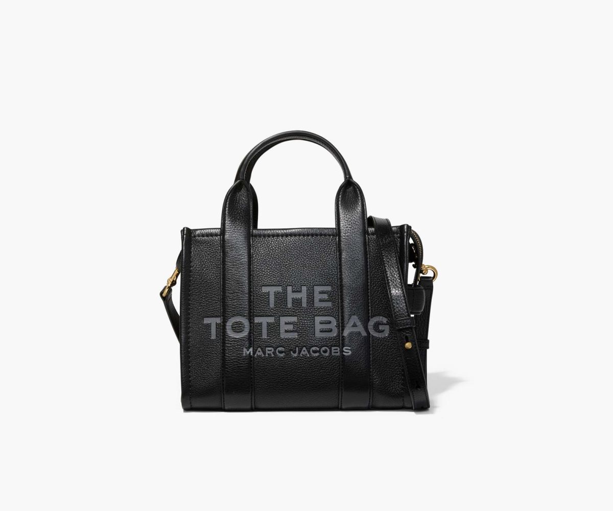 Marc Jacobs Leather Mini Tote Bag The Tote Bag Black | HUA840723