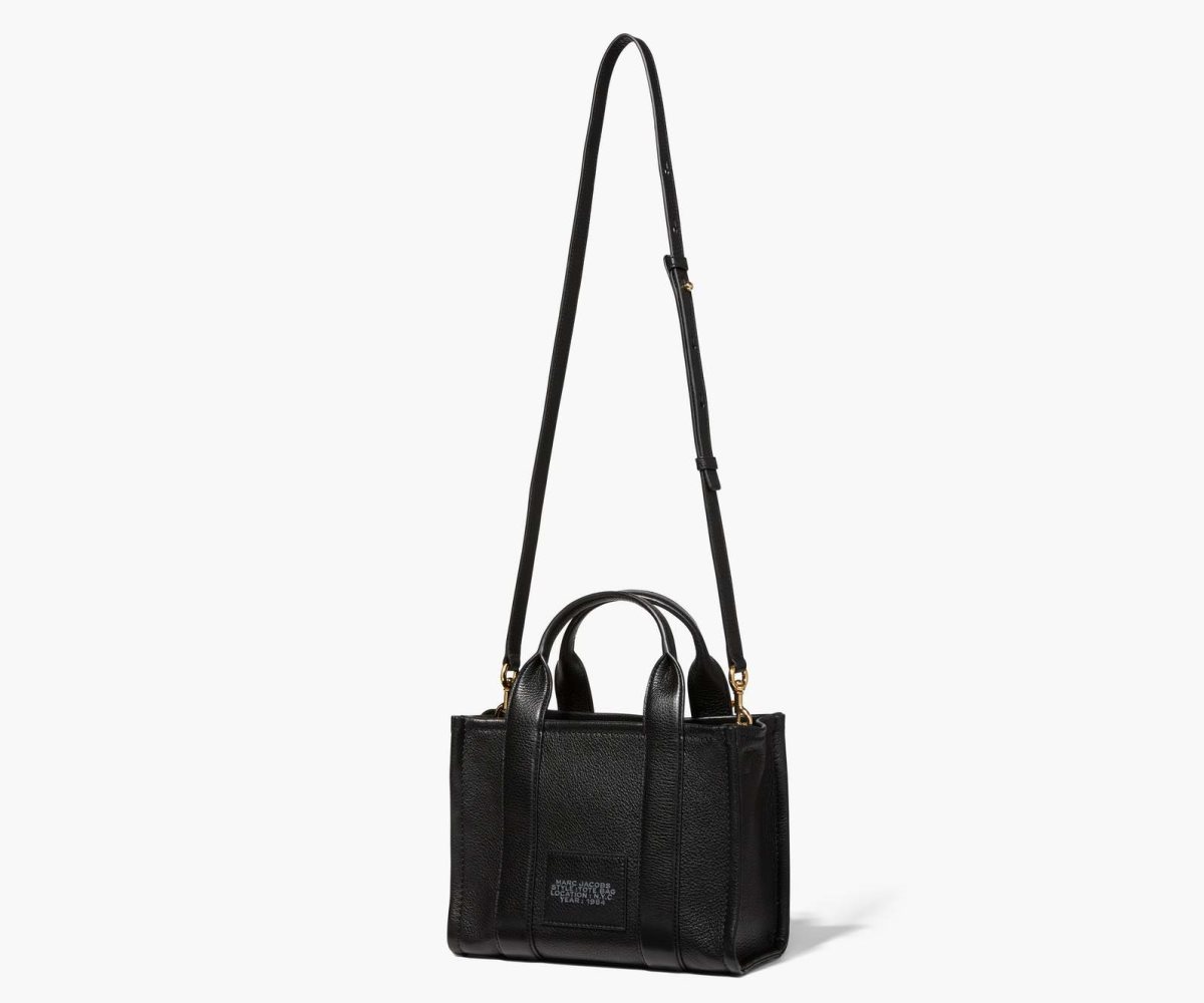 Marc Jacobs Leather Mini Tote Bag The Tote Bag Black | HUA840723