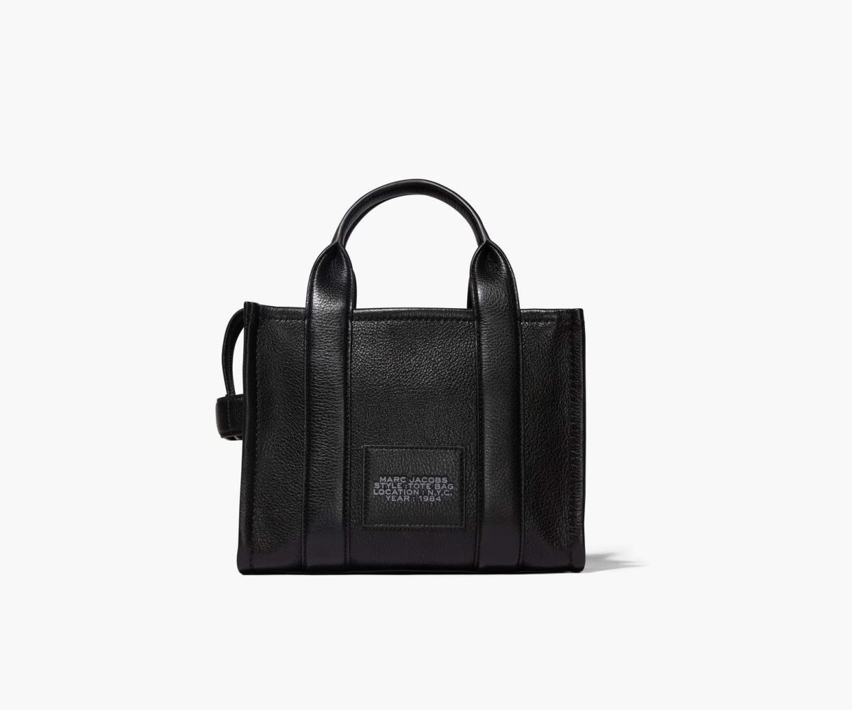 Marc Jacobs Leather Mini Tote Bag The Tote Bag Black | HUA840723