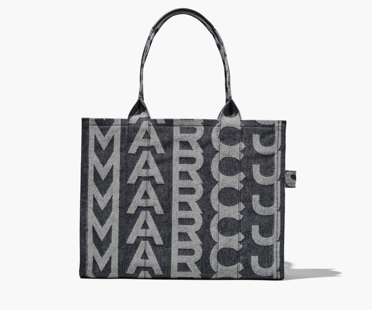 Marc Jacobs Monogram Denim Large Tote The Tote Bag Denim Blue | HZO983260