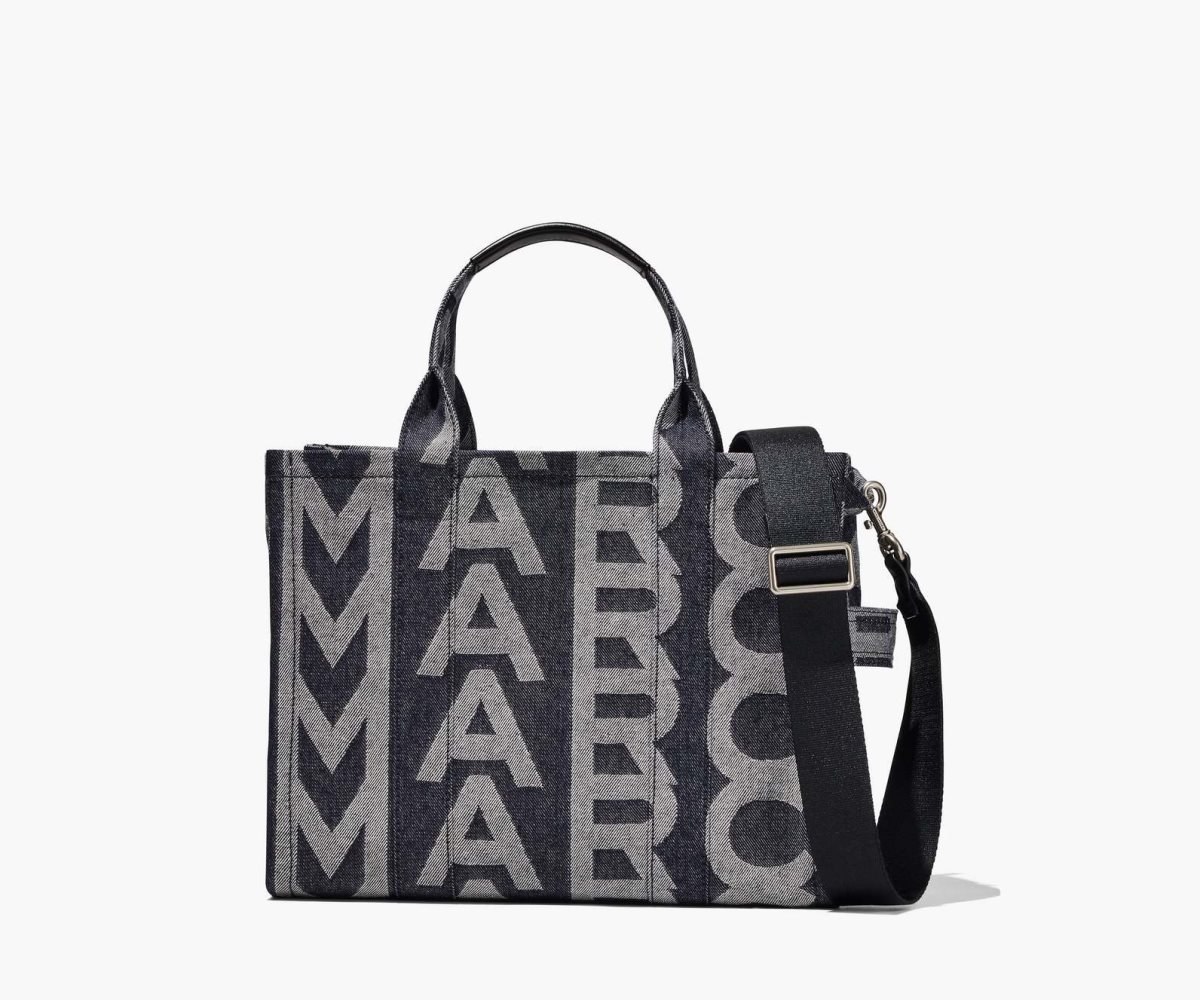 Marc Jacobs Monogram Denim Medium Tote Bag The Tote Bag Denim Blue | WRC215704