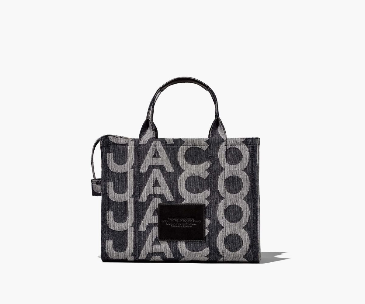 Marc Jacobs Monogram Denim Medium Tote Bag The Tote Bag Denim Blue | WRC215704