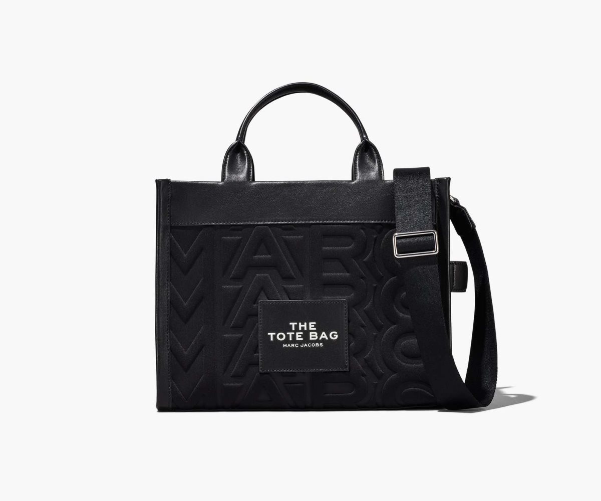 Marc Jacobs Monogram Neoprene Medium Tote Bag The Tote Bag Black | XYQ487025