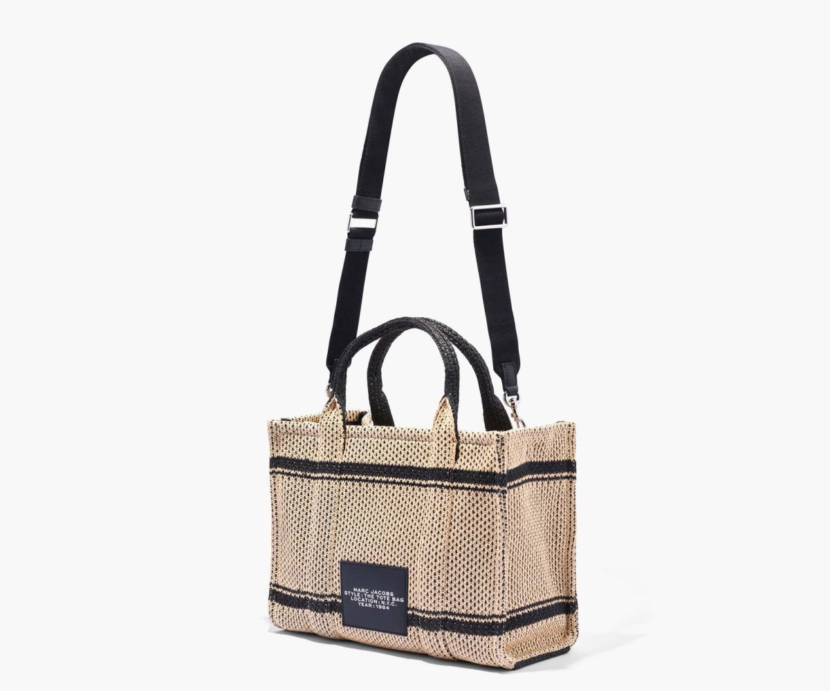 Marc Jacobs Straw Jacquard Medium Tote Bag The Tote Bag Natural | RUQ571038