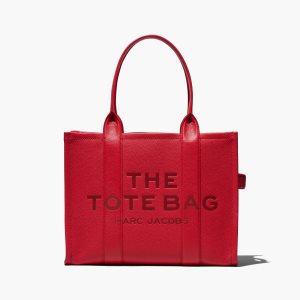 Marc Jacobs Leather Large Tote Bag The Tote Bag True Red | VUR719803