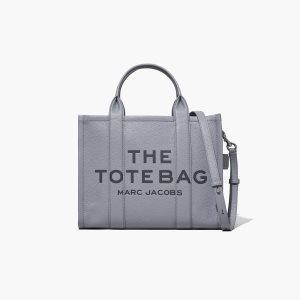 Marc Jacobs Leather Medium Tote Bag The Tote Bag Wolf Grey | PDQ289530