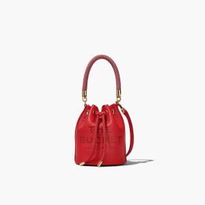 Marc Jacobs Leather Micro Bucket Bag Bucket Bag True Red | YHR935042