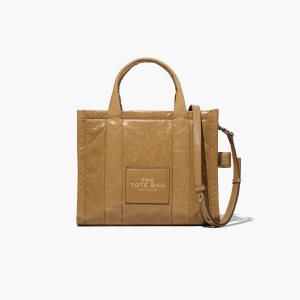 Marc Jacobs Shiny Crinkle Medium Tote Bag The Tote Bag Light Brown | QVM958407